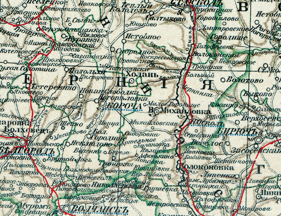 Корочанский и Новооскольский уезды, 1903 год