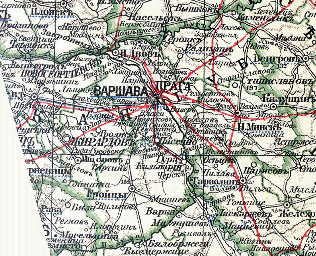 Варшавский, Блонский, Гроецкий, Новоминский и Радиминский уезды, 1903 год