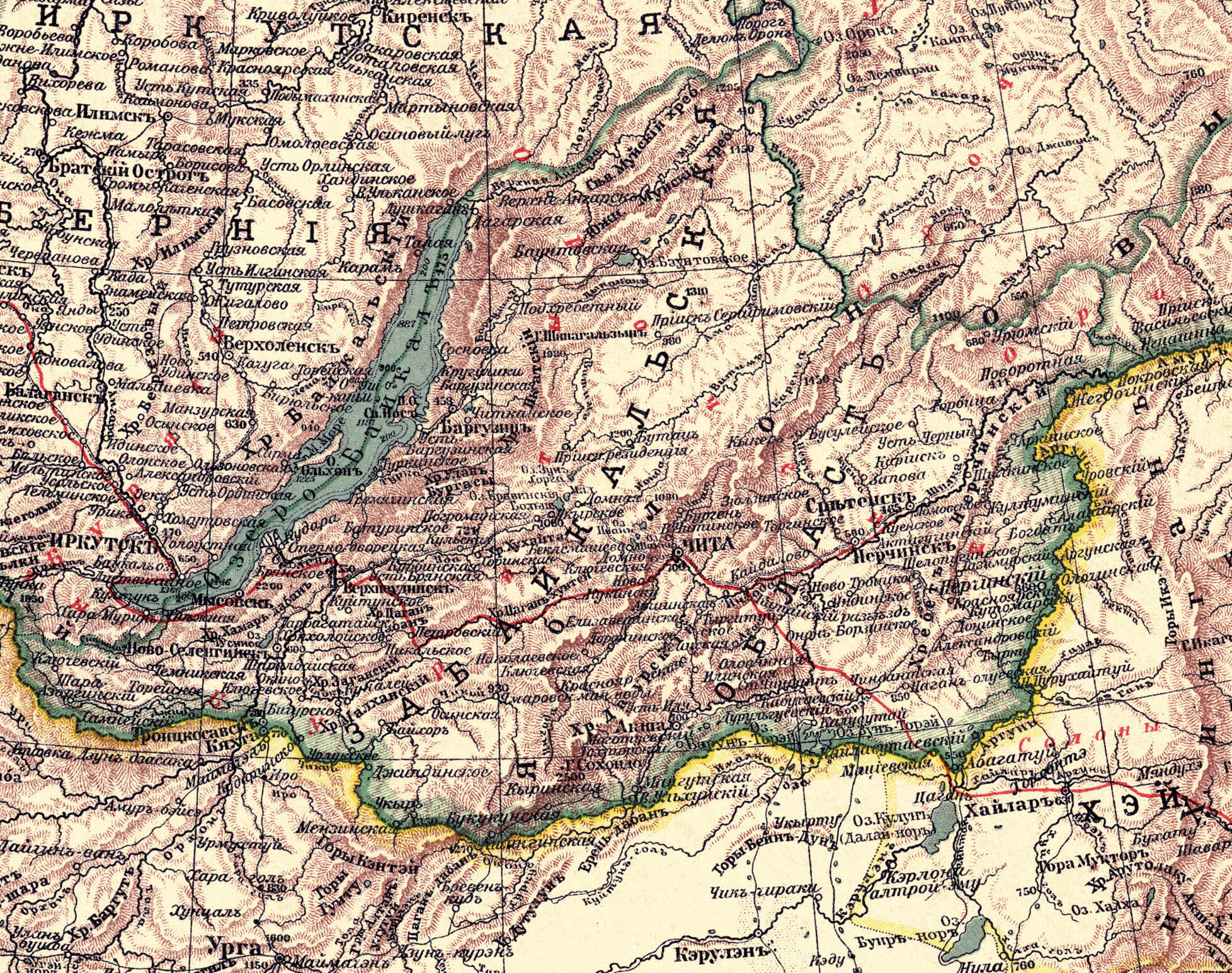 Туристическая Карта Забайкальского Края,Читинской Области